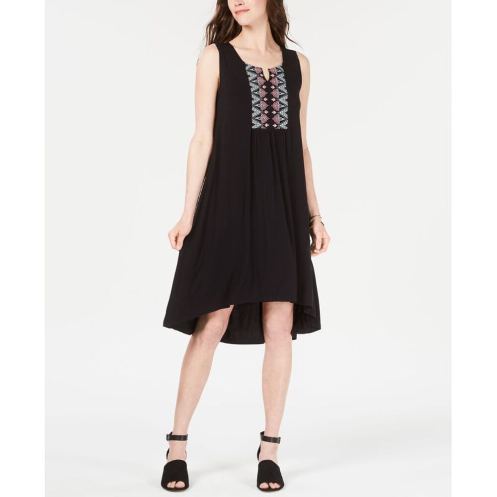 Style & Co Petite Embroidered High Low Dress